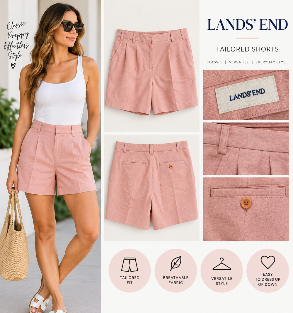 Vintage Islander Linen Pink Bermuda Shorts Size 42 Linen Blend